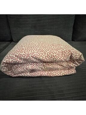IKEA Alvine Korall Duvet Cover‎ Red Wht Vintage Scandi Squiggle Print 18473